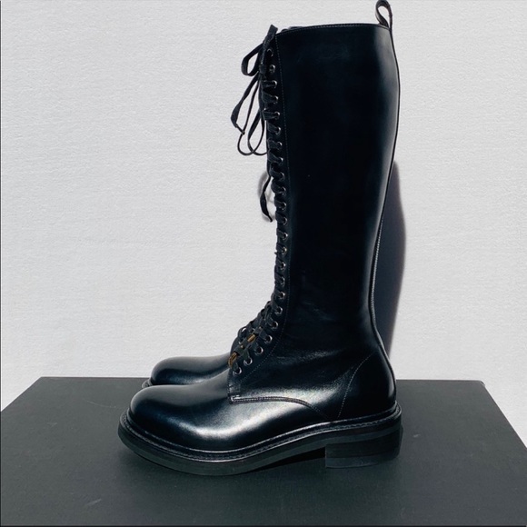 Frye Alice Black Lace Up Combat Boots 8 Tall NWT - Picture 14 of 16